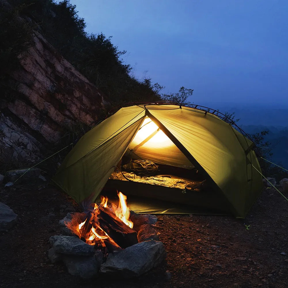 Night Cat Ultralight Backpacking Tent: Waterproof Lightweight Two People Camping Tent for Outdoor Hiking Trekking with Double Layers Aluminum Poles and Footprint 1- 2 Persons