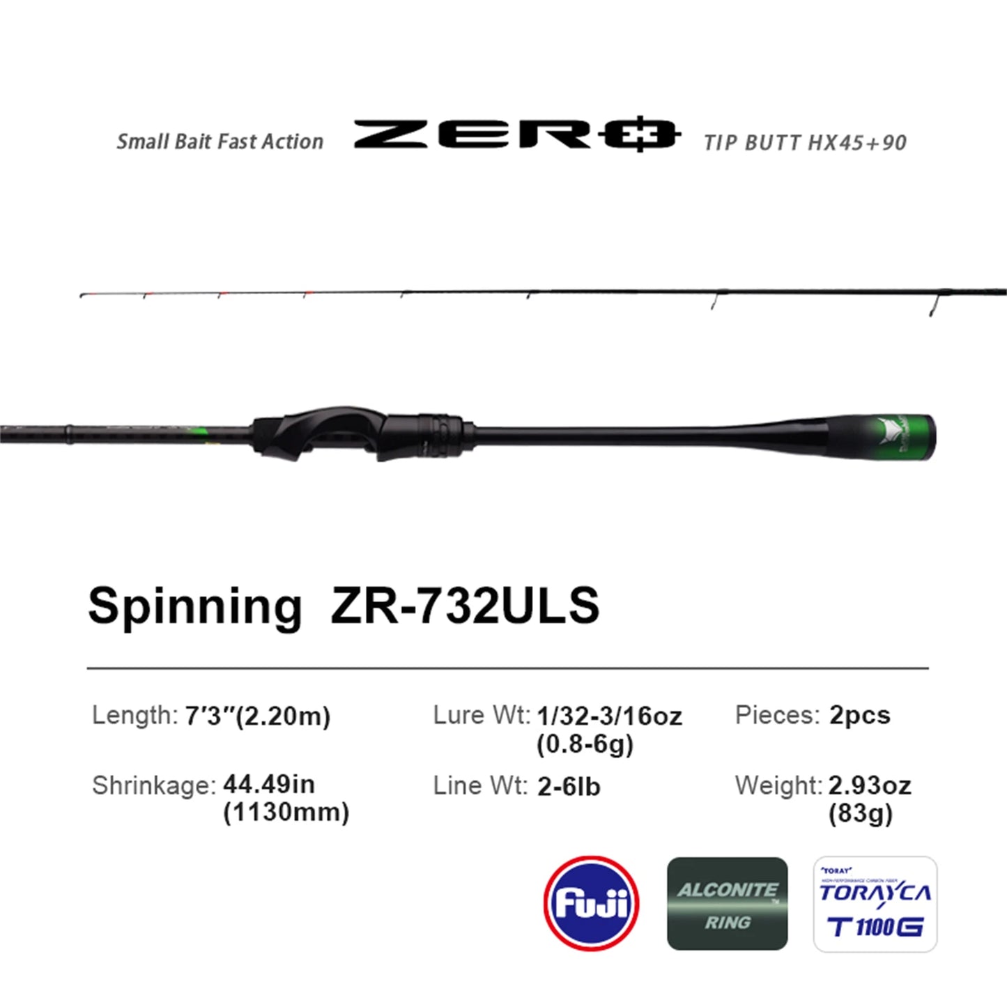 PURELURE Zero Small Bait Light High Carbon Long Casting Rod for Rock Fishing Spinning Trout BFS Casting UL Stream Bass