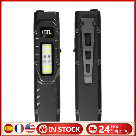 LED Super Bright Flashlight with Pen Clip Mini Camping Light IPX44 Waterproof Outdoor Emergency Light 1200LM for Outdoor Hiking