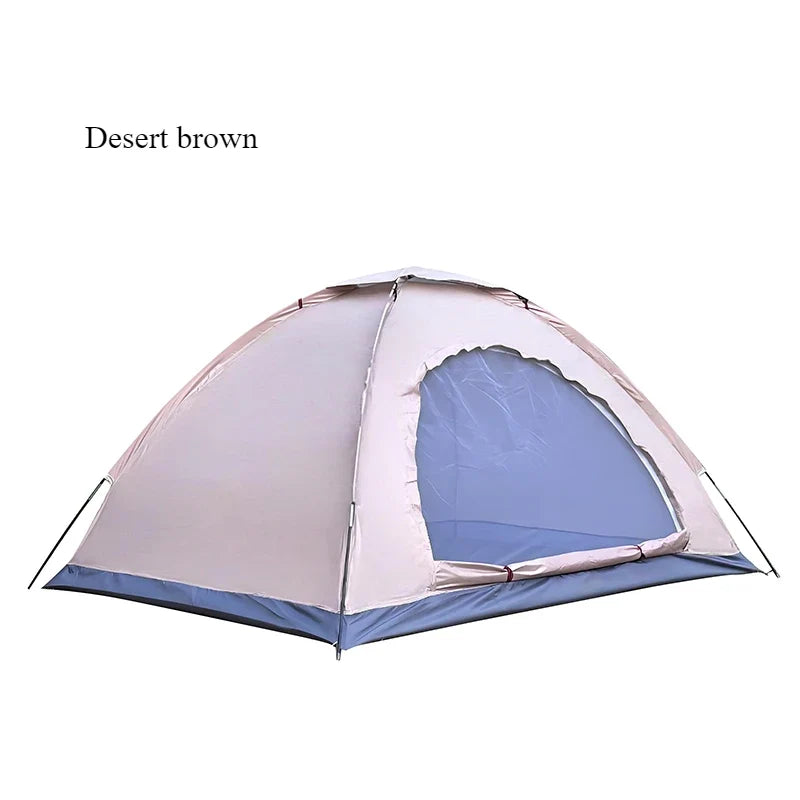 Outdoor camping tent, hand-built rain and sun protection hiking tent, double bed for couples and children, portable windproof