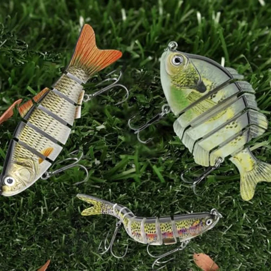 Fishing Lures for Freshwater and Saltwater, 6 Pcs Slow Sinking Most Lifelike Jointed Swimbait for Bass Trout Crappie Walleye Pi