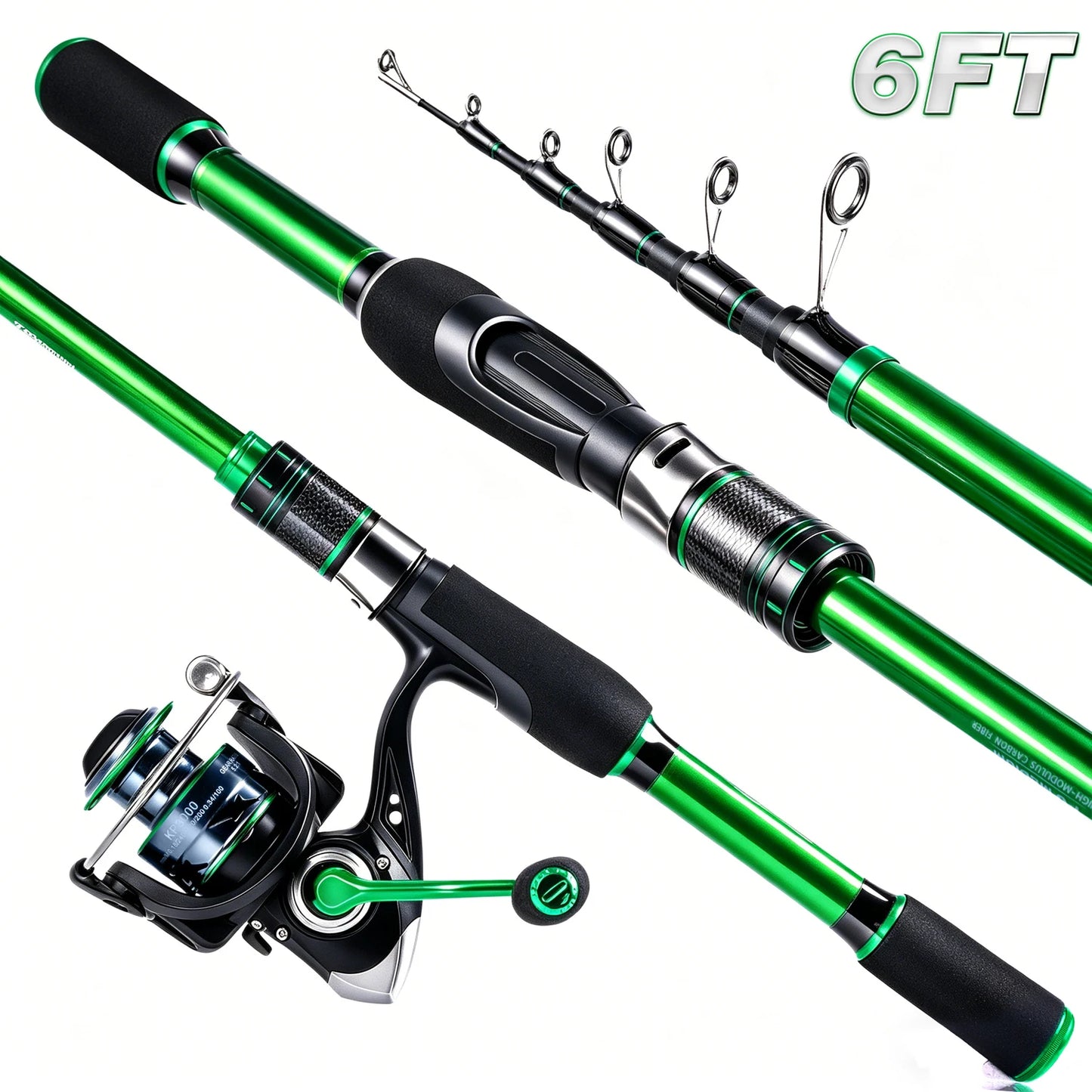 Graphite Telescopic Fishing Rod & Reel Combo: Portable Folding Design with Storage Bag, Unisex Freshwater Travel Gear, Lightweight Durable Tool, Perfect Gift for Anglers