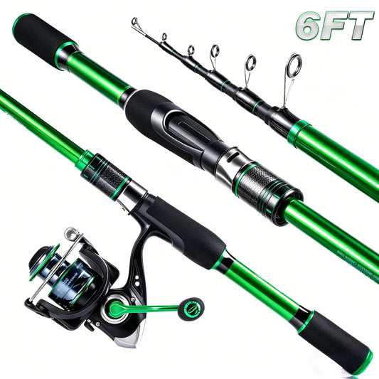 Graphite Telescopic Fishing Rod & Reel Combo: Portable Folding Design with Storage Bag, Unisex Freshwater Travel Gear, Lightweight Durable Tool, Perfect Gift for Anglers