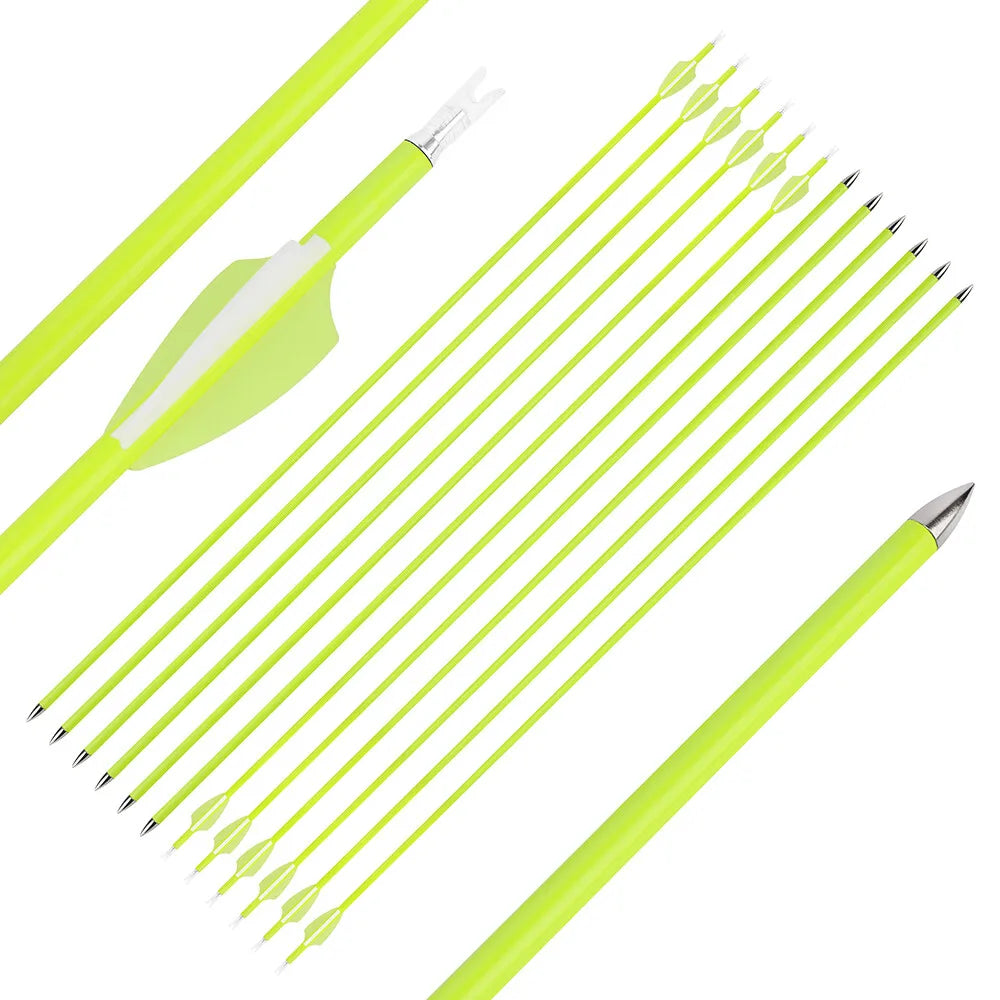 Archery Mixed Carbon Arrows 30inch Arrow Shaft SP1500 2inch Rubber Vanes Archery Bow Target Hunting Shooting Accessories,12pcs