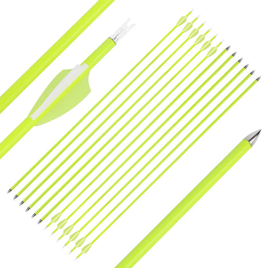 Archery Mixed Carbon Arrows 30inch Arrow Shaft SP1500 2inch Rubber Vanes Archery Bow Target Hunting Shooting Accessories,12pcs