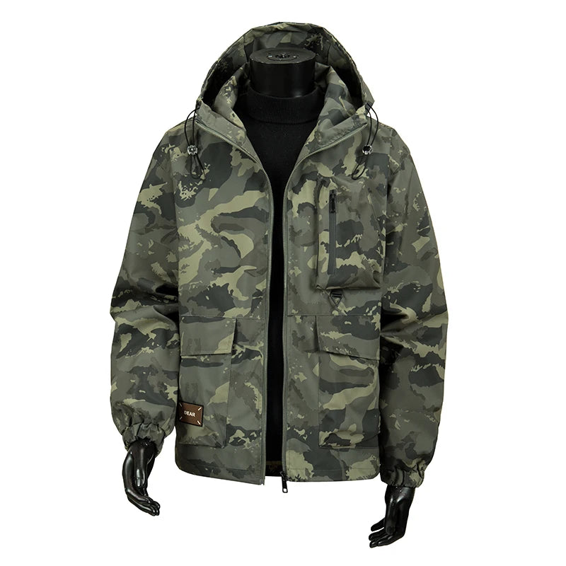 New Spring Autumn Jackets Men's Hooded Camouflage Jacket Fashion Waterproof Jacket Loose Mens Jackets Men's Tactical Jacket