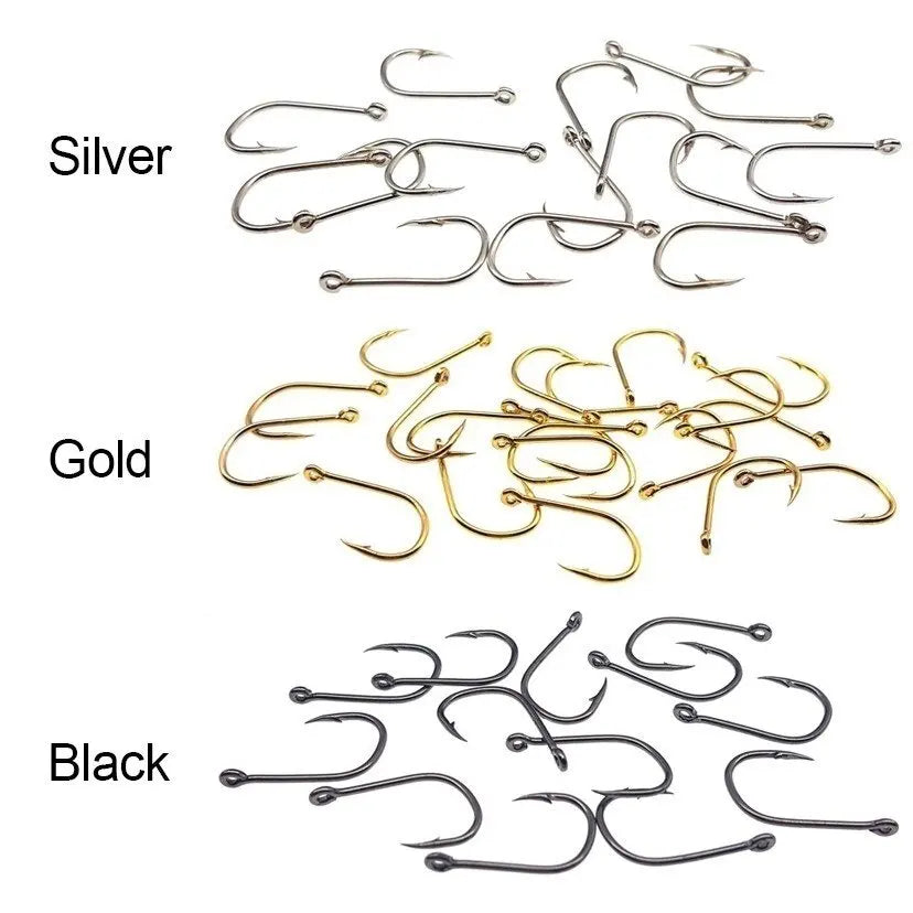 10 styles 100PCS Fishing Hooks Kits Worm Catfish Hooks Equipment Supplies Suitable for Shellfish Squid Crucian Carp