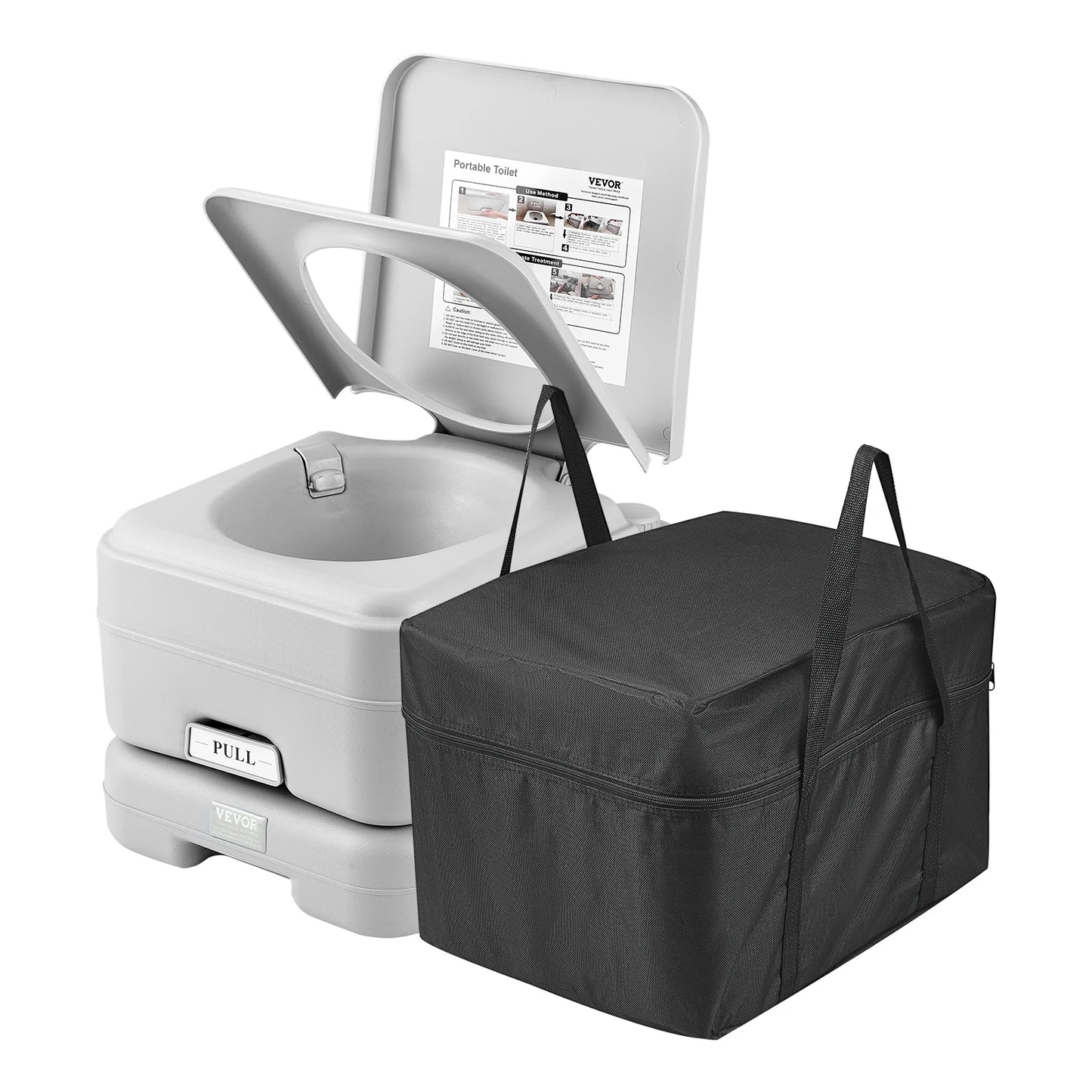 Portable Toilet for Camping Porta Potty Push-Button Pressurized Flush Commode Leak-proof and Odourless Portable Toilet