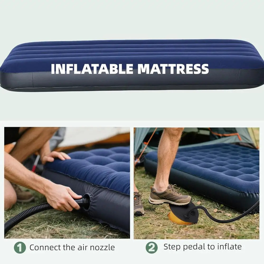 Camping Tent Cot, 6-in-1 olding Tent Cot Combo with Mattr, Pillow, Sleng Bag, Bed Cover, Roller Carrying Bag, O Ground Travel Ca
