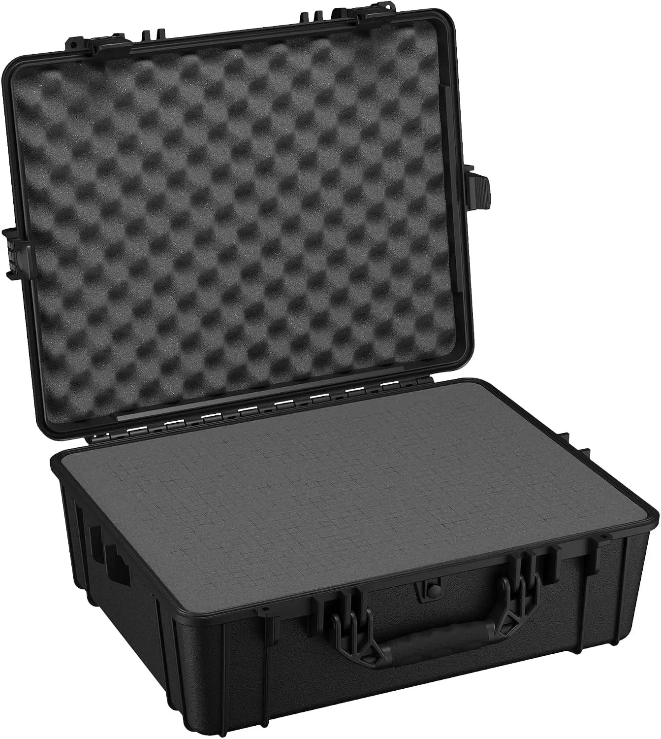 25" Large Waterproof Hard Case, Black, with Foam, Portable Protective Storage Box for Travel, Hunting, Military, Tactical, 24.5x19.46x8.41 in