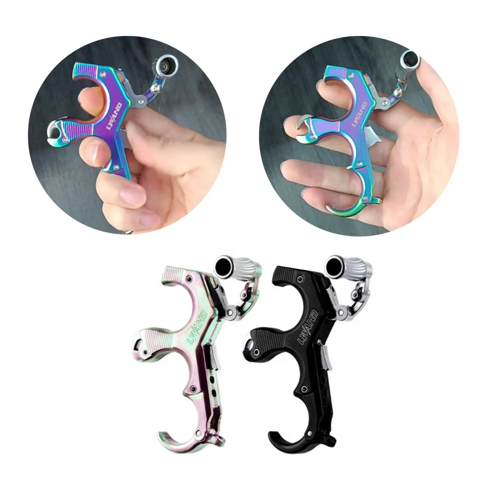 Compound Bow Release 3/4 Finger Thumb Trigger Caliper Aluminum Copper for Hunting Shooting Archery Accessories Use
