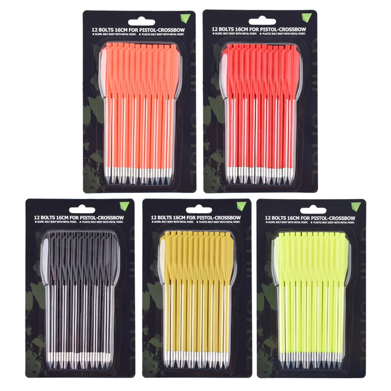 60Pcs Crossbow Bolts 6.3" Carbon Arrows Vanes Pistol Mini Bow Archery Hunting Target Red/Black/Pink/Yellow/Muddy yellow