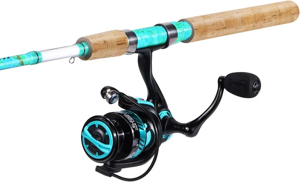 Fishing Rod and Reel Combo, 2-Piece 5'6" Graphite & Fiberglass Rod, Durable Strong Reel, 1Pack/2Pack