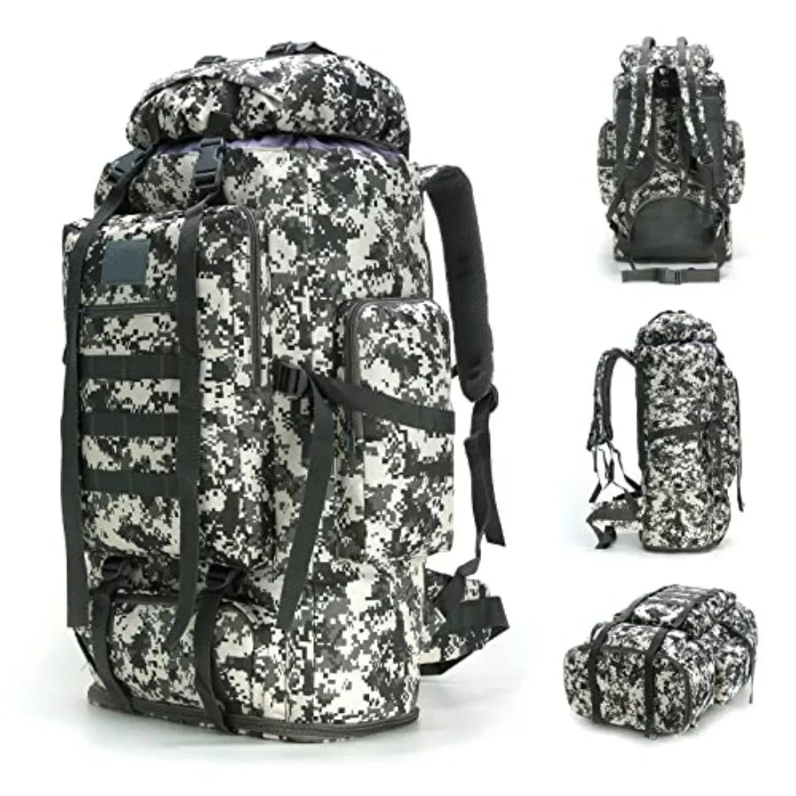 100L Hiking Camping Backpack MOLLE Rucksack Waterproof Daypack