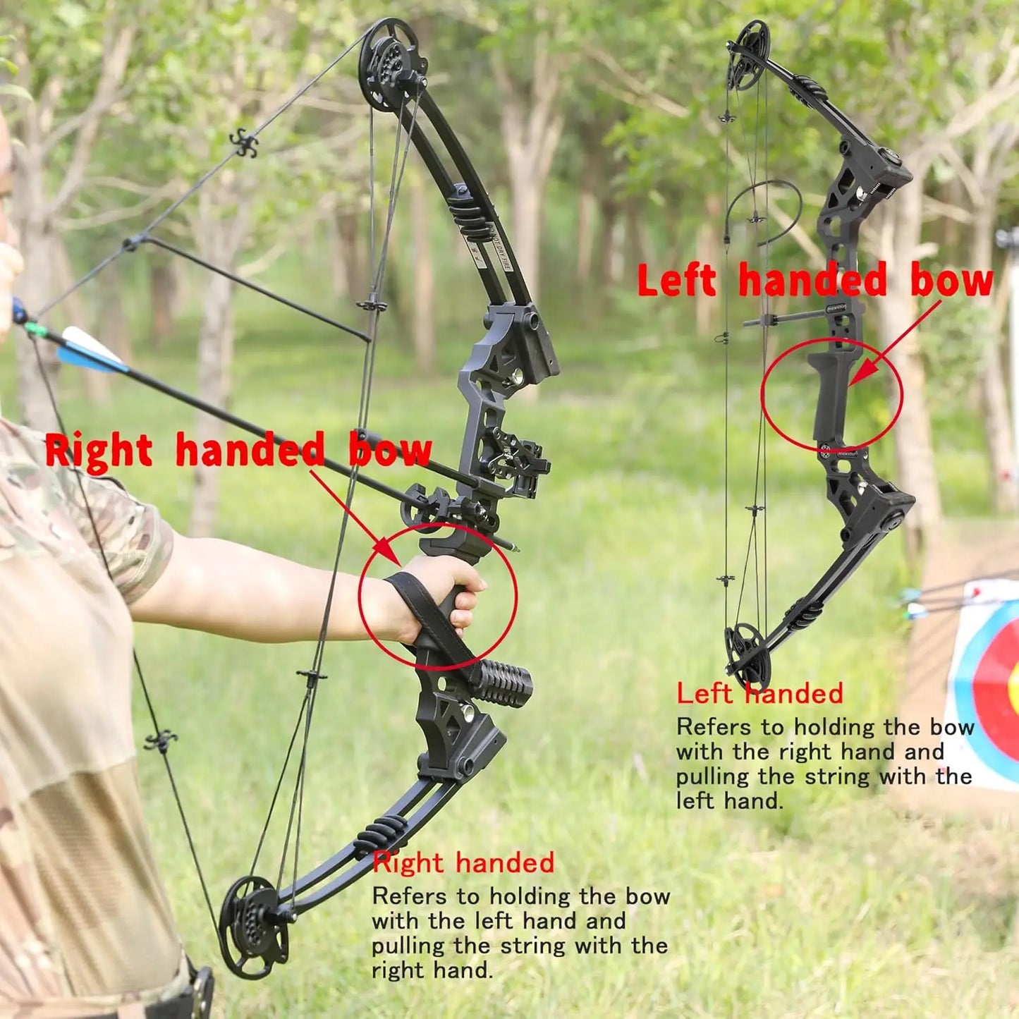 Archery Bowfishing Compound Bow Kit Ready to Fish Kit with Bowfishing Reel, Bow Fishing Arrows Right & Left Handed for Adult/You