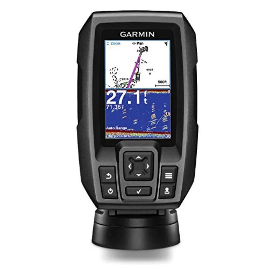 GPS Fishfinder for marine use, ABS plastic, black, 3.5-inch display with CHIRP sonar and built-in transducer