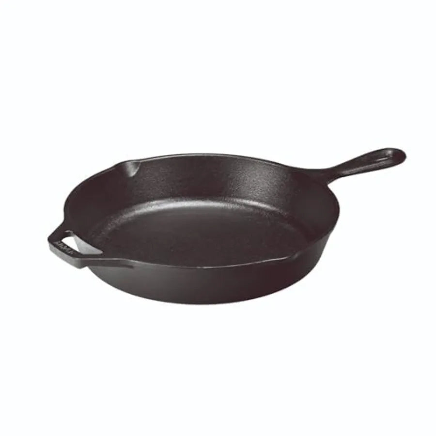 Seasoned Cast Iron Skillet 10.25 Inches for camping-cooking-utensils, cast iron, black, PFAS-free non-toxic naturally non-stick