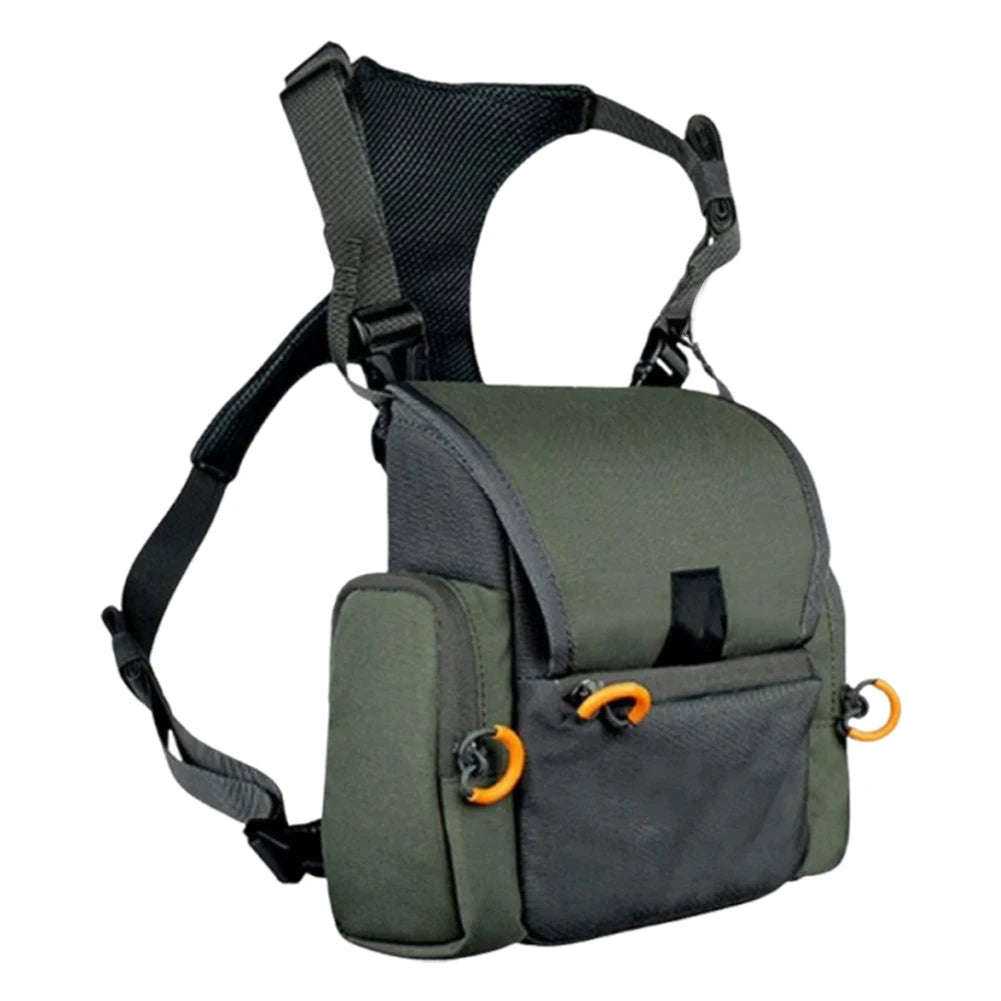 Bino Harness with Rain Cover with Rangefinder Pocket Adjustable Large Capacity Bino Case for Hunting Hiking