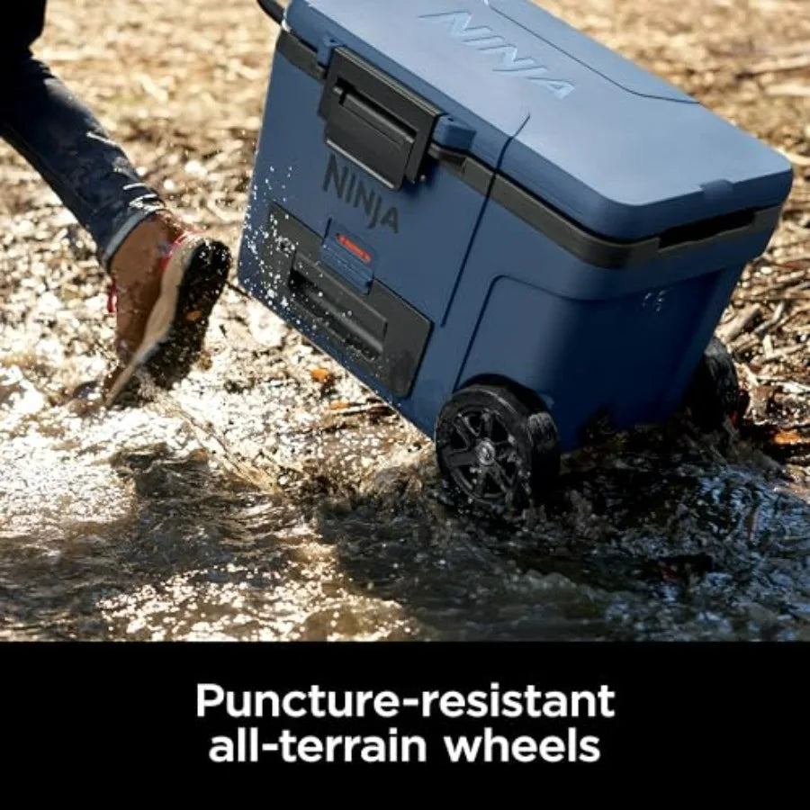 Cooler for the Beach, Camping, Picnics More: FrostVault 45QT Cooler with Wheels, Lakeshore Blue, Insulated with Temp Dry Storag