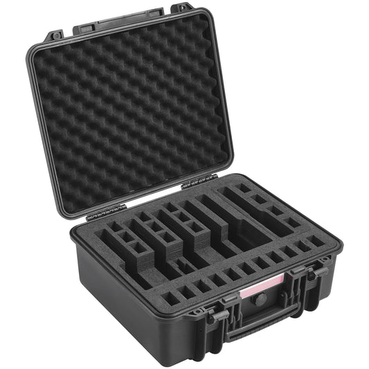 SucceBuy Hard Pistol Cases with Pre-cut PU Foam Lining Waterproof Dustproof Hard Gun Case for 1/2/5/6Pistol Lockable Pistol Case