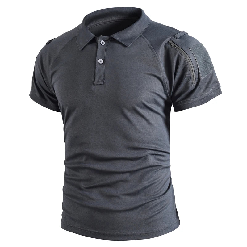 Men's Summer Tactical Sport Military Shirt Quicky Dry Combat Breathable Elastic Pullerover Hiking Camping Climbing Tops Tees