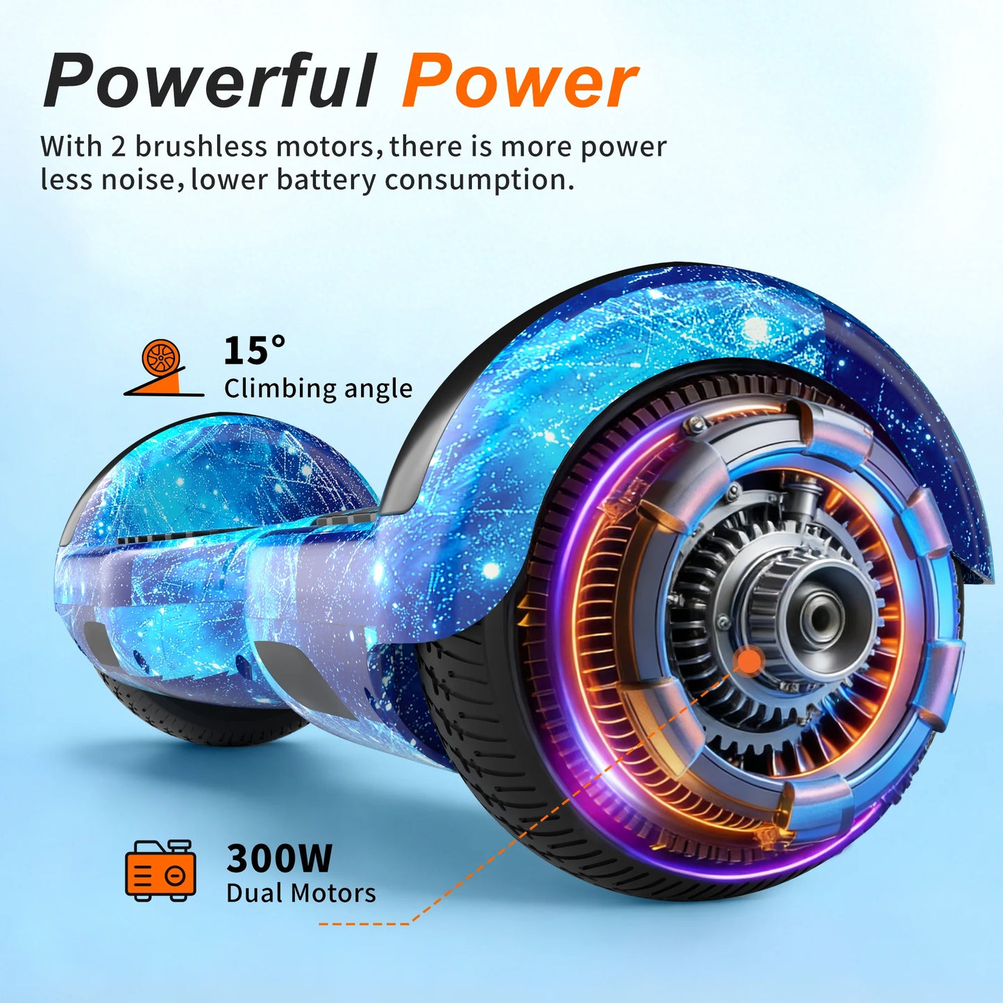 Commugo Self-Balancing Scooter with Bluetooth Speaker, APP Control, LED Lights, All Terrain Hoverboard for Kids Adults, All Ages