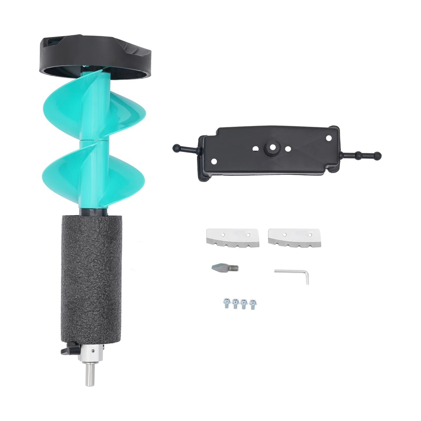 6 Inch Floating Ice Drill Auger Nylon Ice Fishing Auger with Stainless Steel Blades PE Protective Cover Fit Electric Drill for Ice Fishing Camping