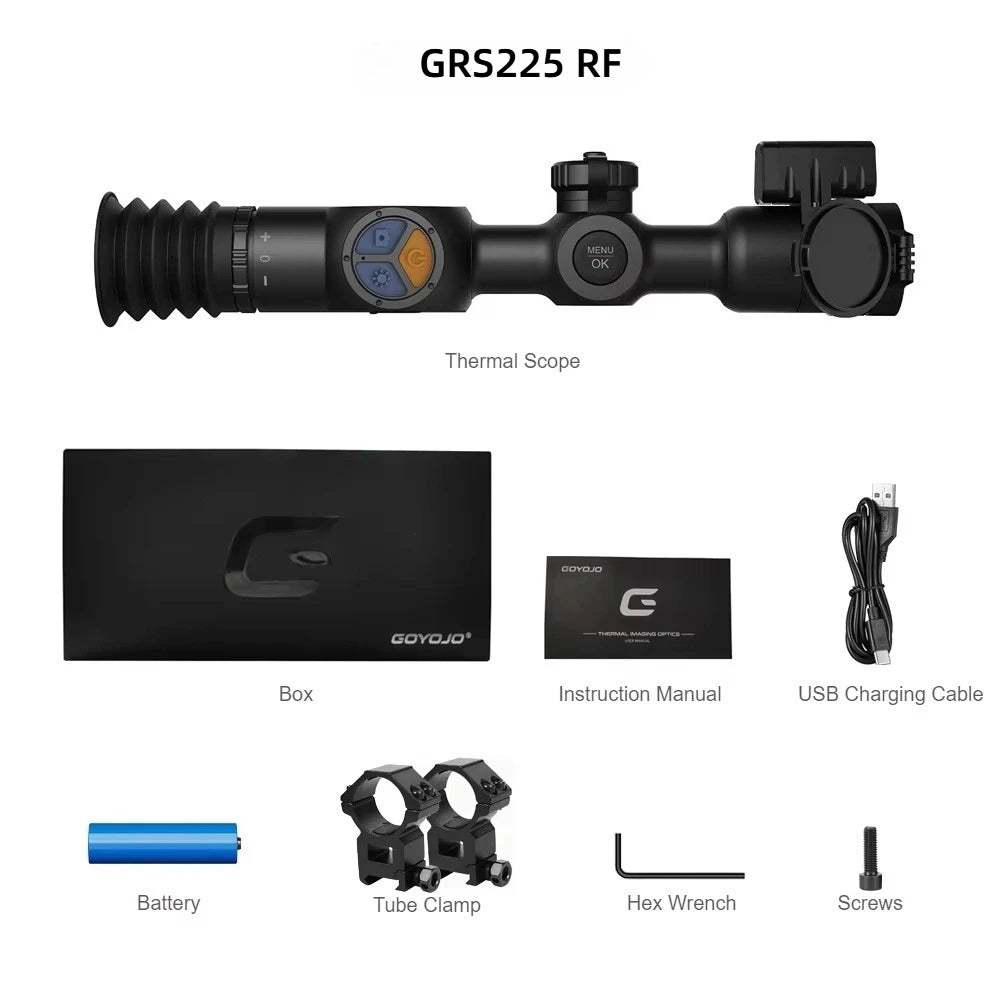 GOYOJO GRS Thermal Scope 256x192 Thermal Monocular Hunting with Rangefinder and Ballistic Calculator Video Rec WiFi