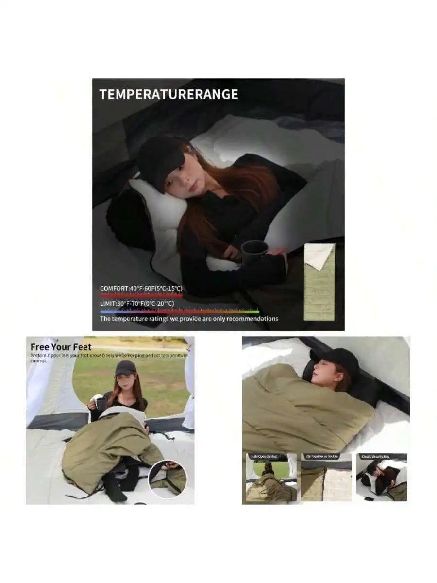 4 Season Camping Sleeping Bag Lightweight Waterproof Warm Roomy For Adults