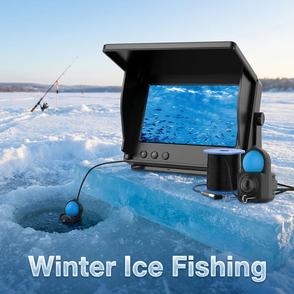Underwater Fishing Camera Fish Finder 4.3'' HD Monitor Portable Camera with Night Vision Lights for Ice Fishing Lake Boat Kayak