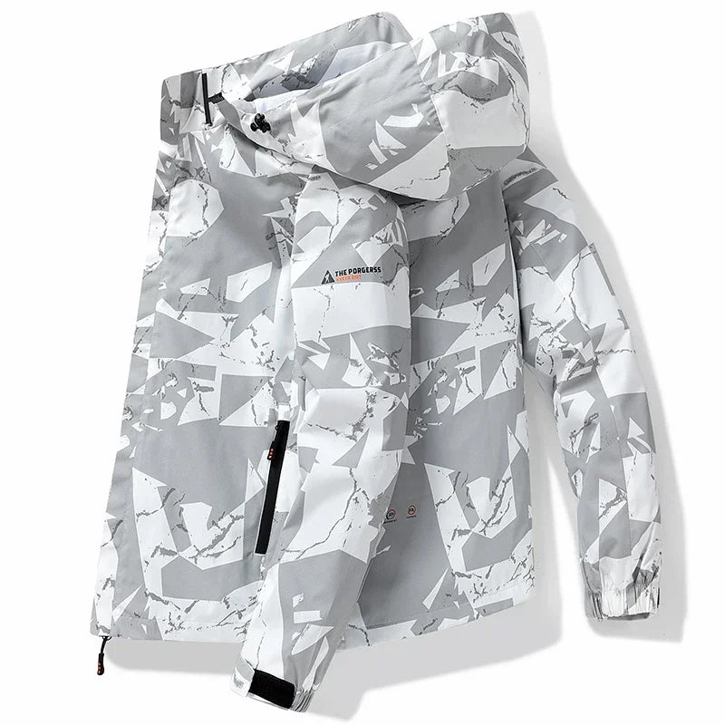 Hooded Hiking Jacket Men Outdoor Bomber Jackets Waterproof Windbreaker 2024 Spring Autumn Sports Casual Cargo Jackets Mens Coats