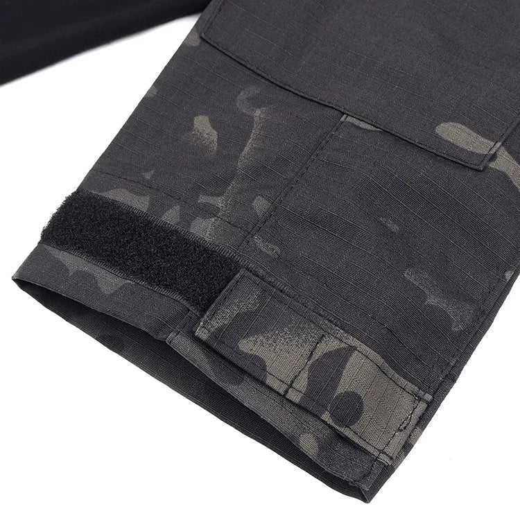 Outdoor Tactical T-Shirts Men Combat Military Army CP Camo Long Sleeve Hiking Hunting Clothes Climbing Shirt Cotton Shirt