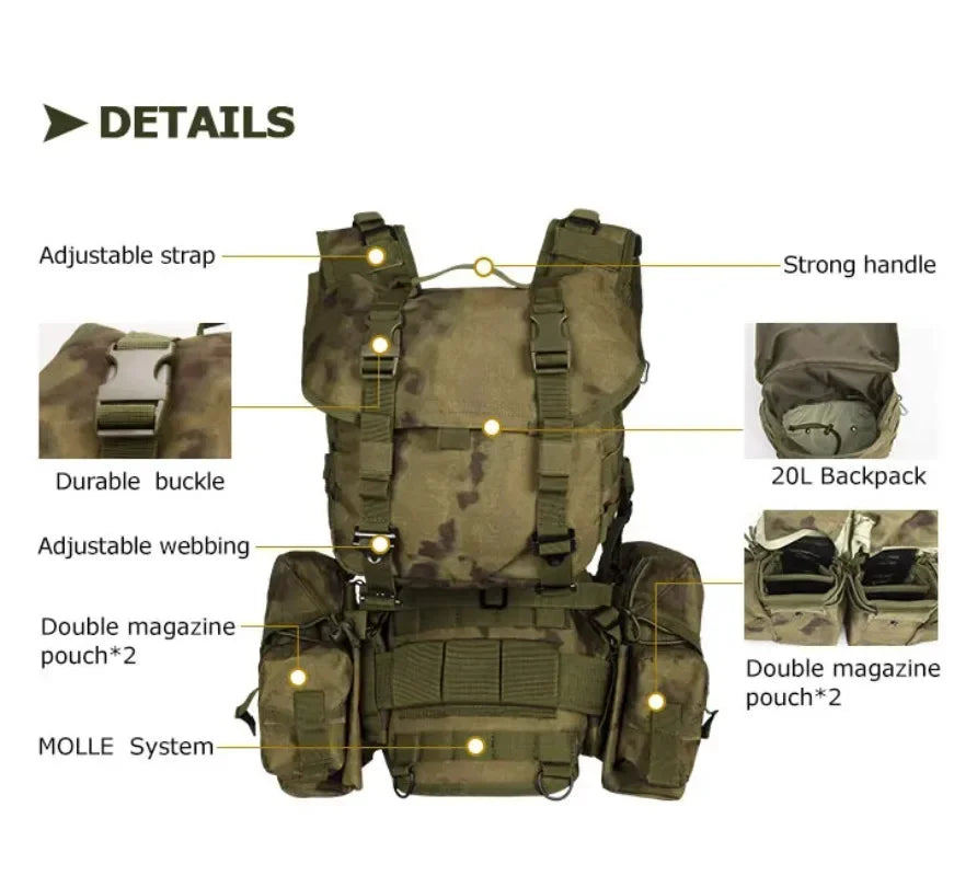 Cosplay Set Russian SMERSH M1 Tactical Vest Chest Rig AT Green/FG Set Assembled