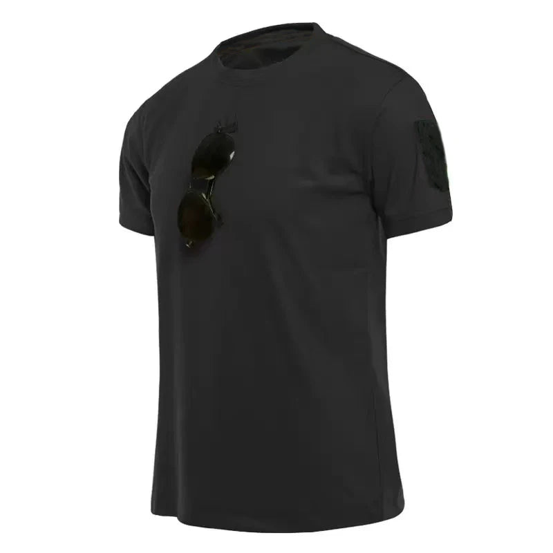 Men's Summer Tactical Sport Military Shirt Quicky Dry Combat Breathable Elastic Pullerover Hiking Camping Climbing Tops Tees