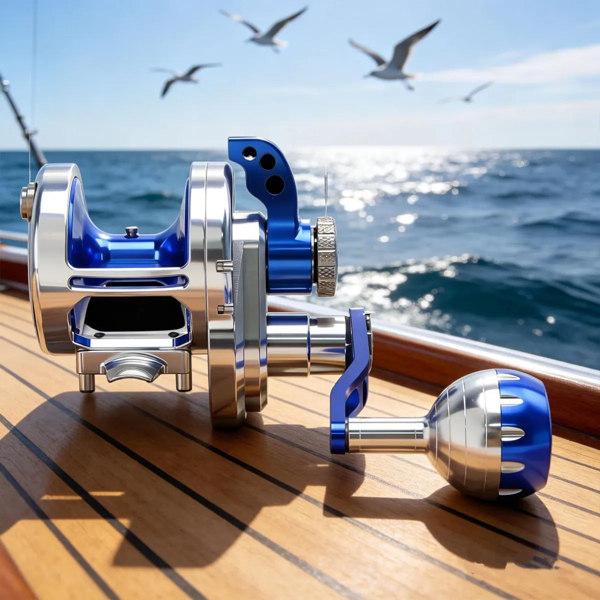 Metal fishing Jigging Reel, Max Drag 32KG Heavy High quality sea fishing reels and high performance 6.3:1 all metal fishing reel clamp reel