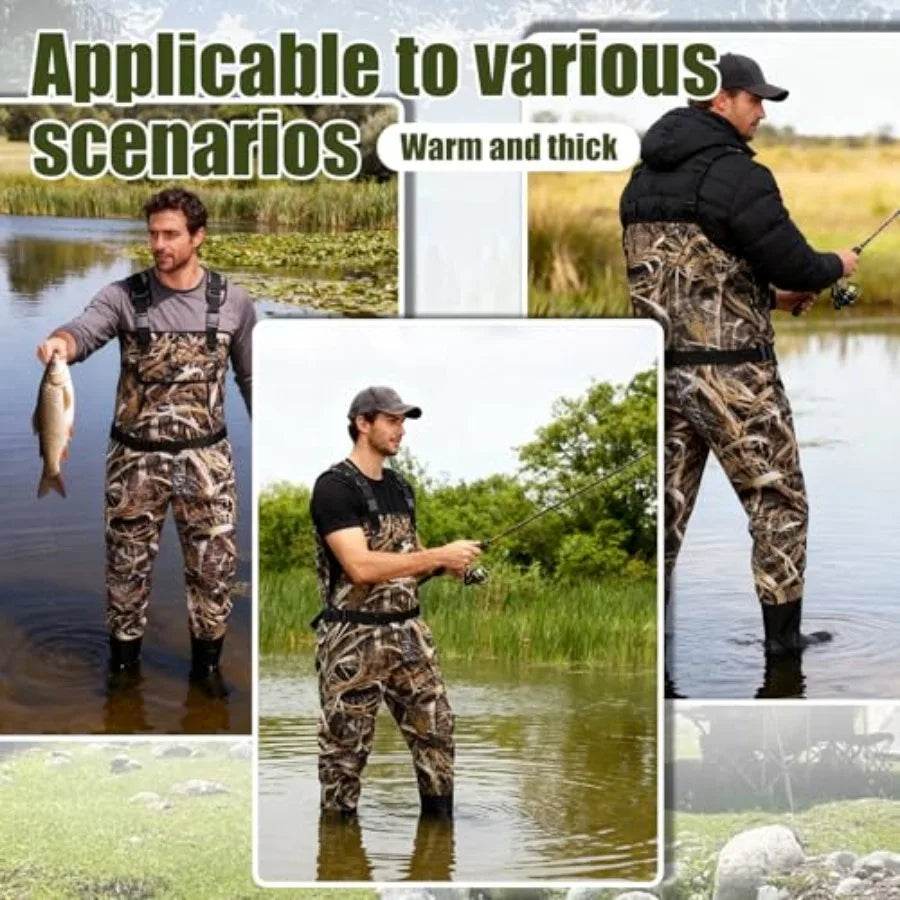 Neoprene Fishing Waders for Men, Waterproof Chest Waders