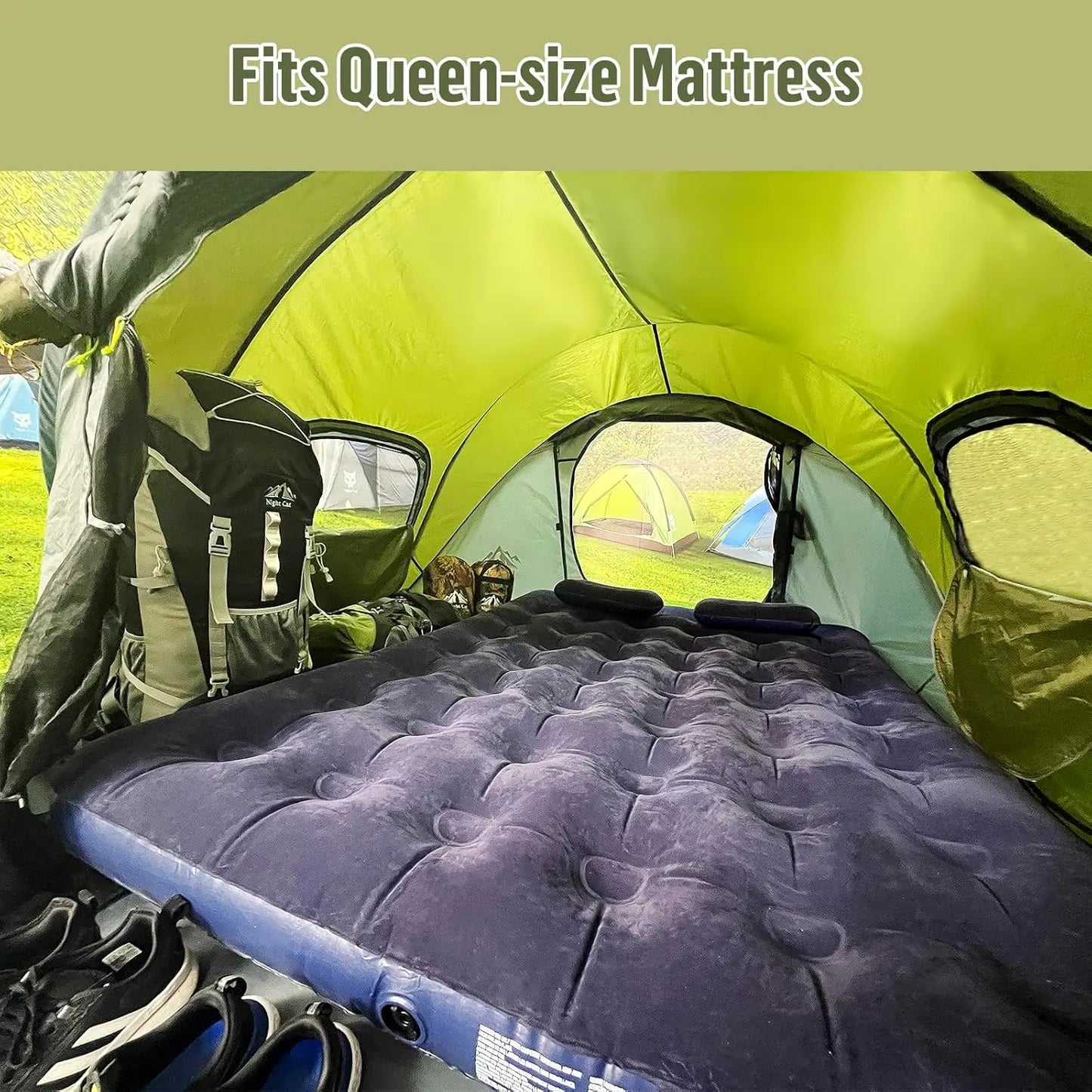 Pop up Camping Tent for 2 Person, Instant Easy Setup with Waterproof Fabric and Cool Ventilation for Family Outdoor