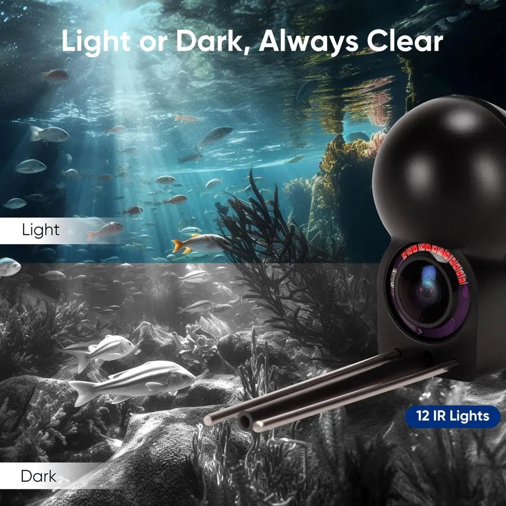 5 1000TVL Waterproof Fish Finder Camera with Wide-Angle Lens and Infrared Night Vision for Ice, River, and Boat Fishing - 65ft C
