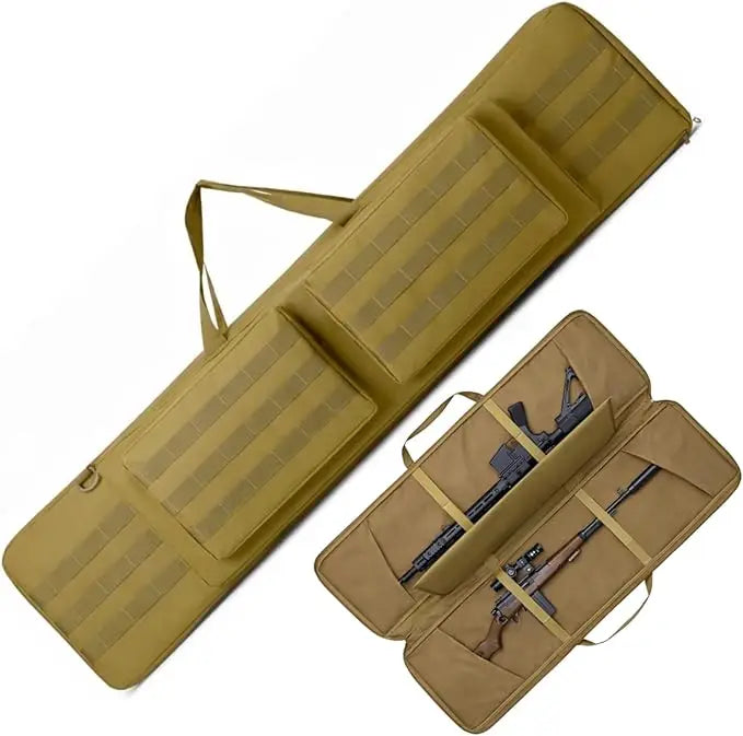 36 46 in Double Rifle Soft Case Dual Rifle Bag Tactical Shotgun Case with Tactical Pockets Backpack for Hunting and Shooting