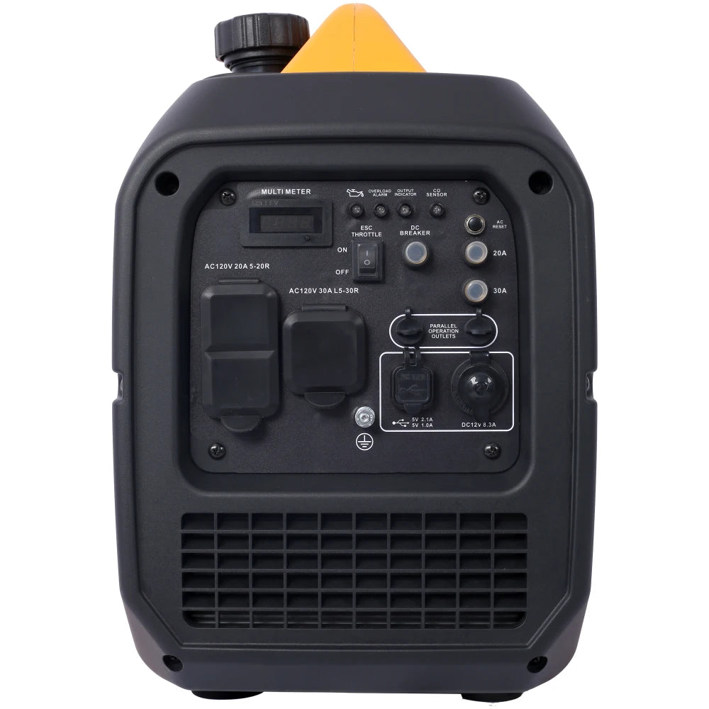 3500 Watt Portable Inverter Generator Gas Powered, EPA Compliant with CO SENSOR, Compact and Lightweight for Home Backup Power, Outdoor Camping, RV and Trailer AC Output Solar Generator for Garden Party