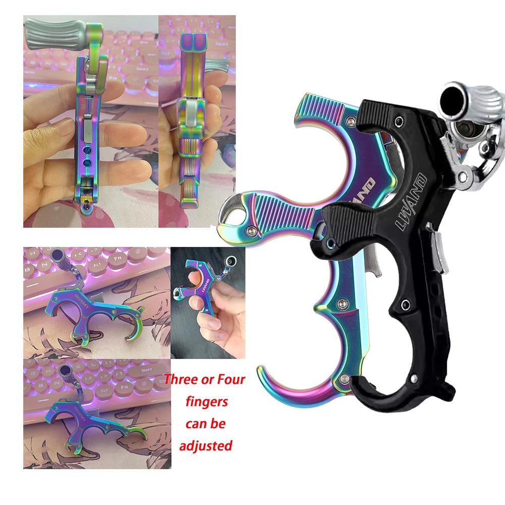 3/4 Finger Bow Release Thumb Trigger Caliper Aluminum Copper Material for Compound Bow Hunting Shooting Accessories
