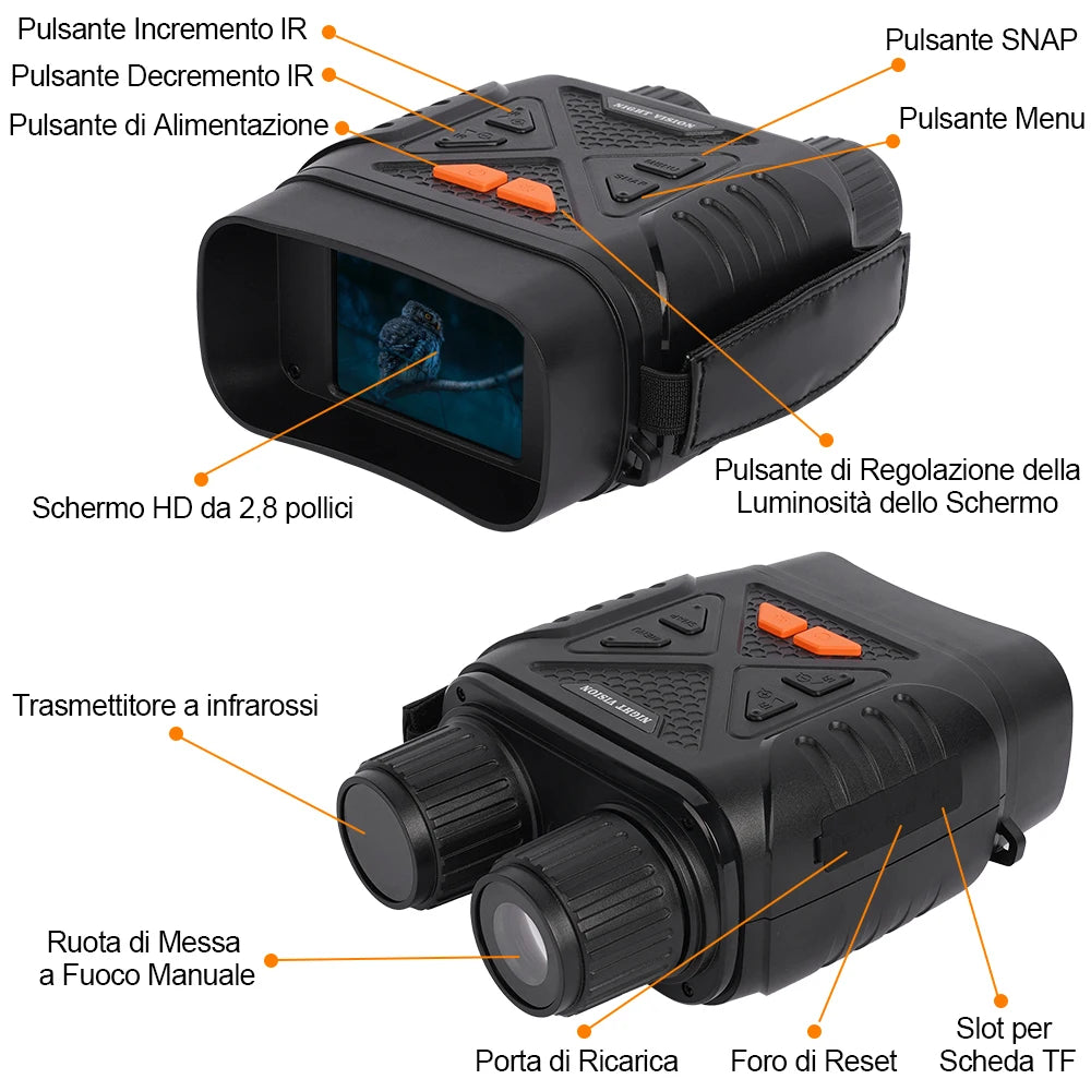 Night Vision Binoculars 1080P HD Infrared Camera 10X Digital Light Zoom Hunting Telescope Outdoor Search Full Darkness 800m