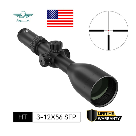 Aquilifer 3-12x56 Hunting Scope ED Glass Excellent Clarity Lifetime Warranty Zero Stop for Competition