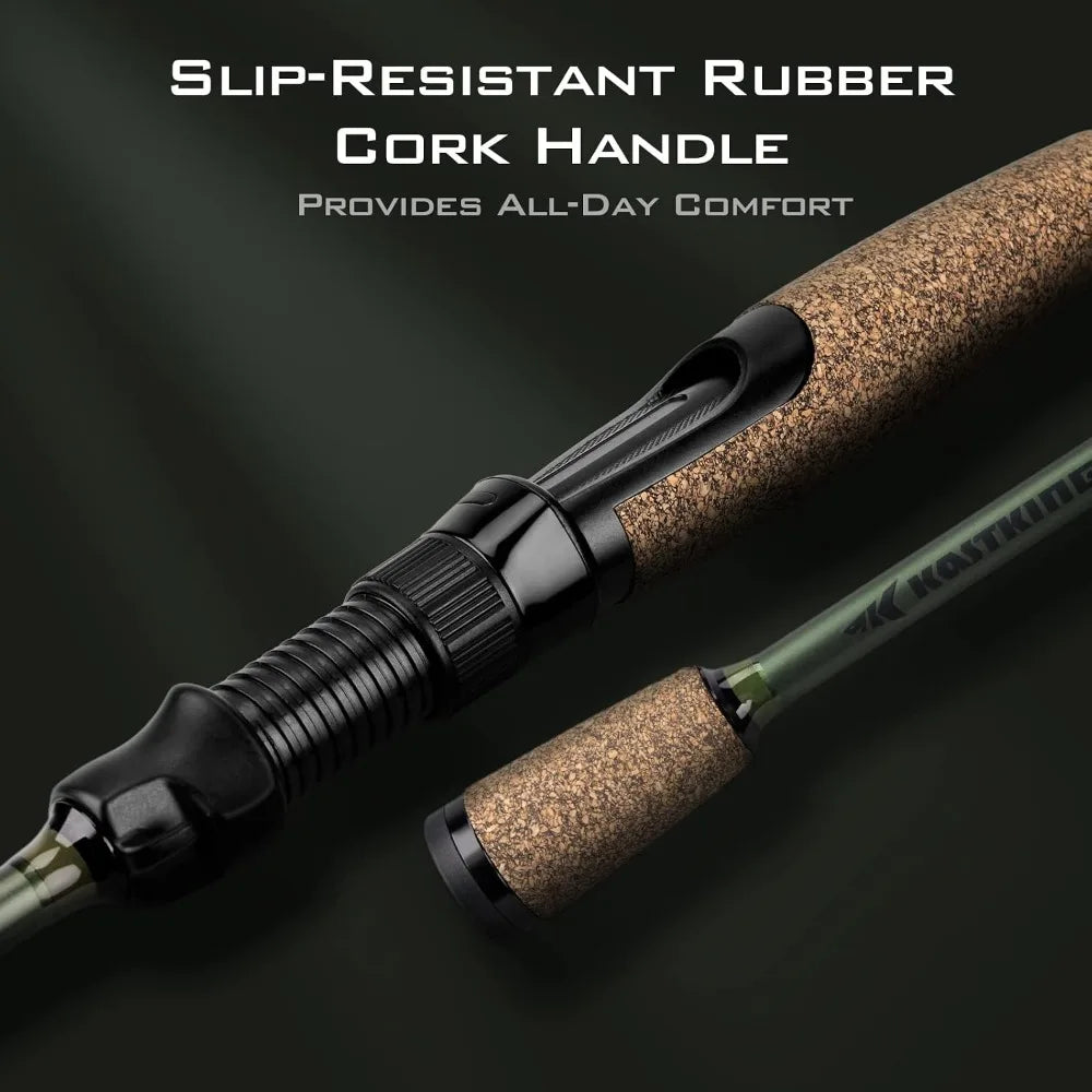 Fishing Rods with Graphite Blanks - 2-Piece Casting & Spinning Rods with Extra Tip for Smooth Casting and Comfort