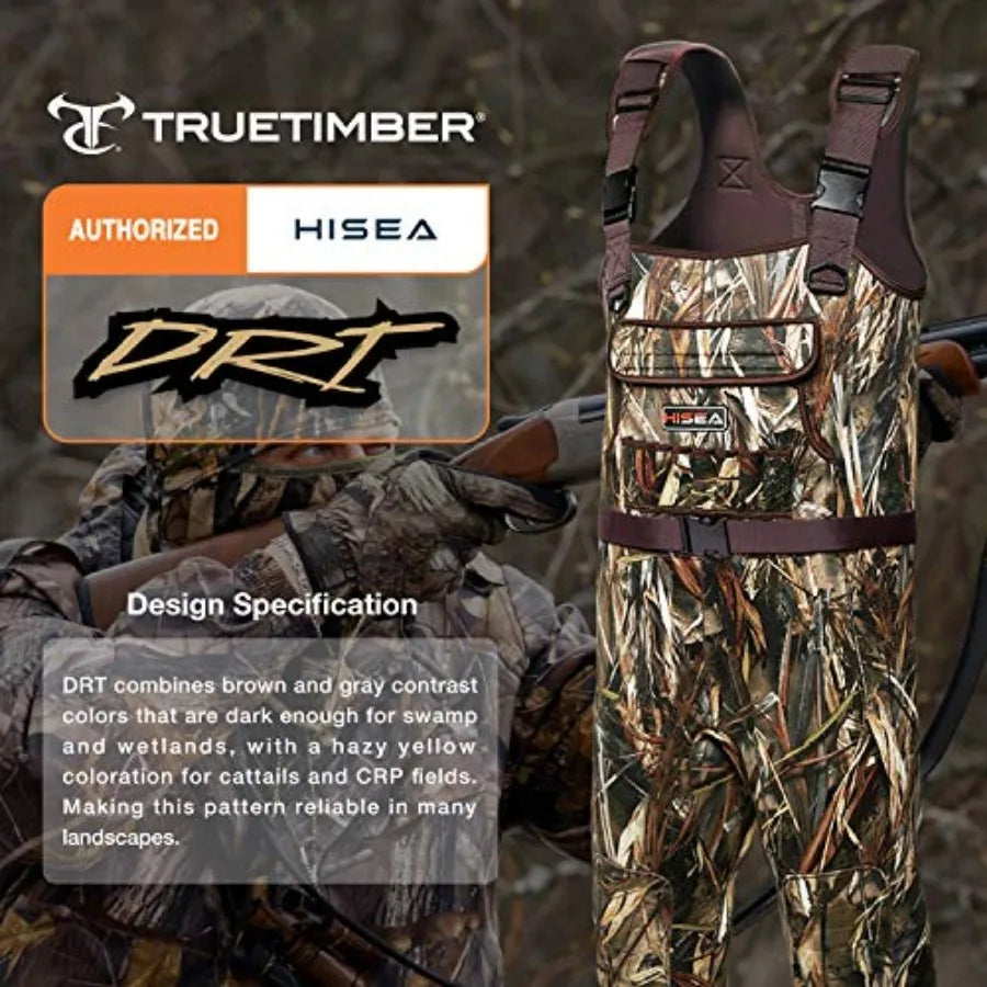 Chest Waders for Men with 200G Boots, Neoprene Waterproof Duck Hunting Wader, Insulated Bootfoot Fishing Waders