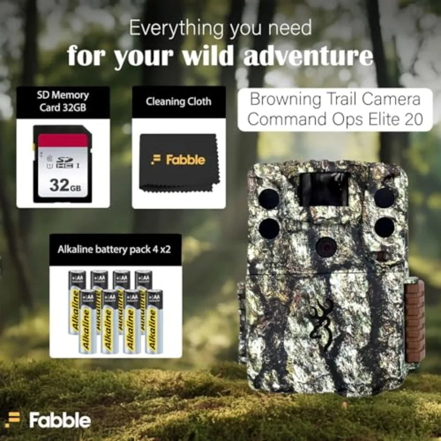 Wildlife scouting trail camera bundle for hunting, monitoring, security weather-resistant black Command Ops Elite 20 with SD ca