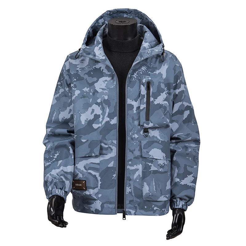 New Spring Autumn Jackets Men's Hooded Camouflage Jacket Fashion Waterproof Jacket Loose Mens Jackets Men's Tactical Jacket