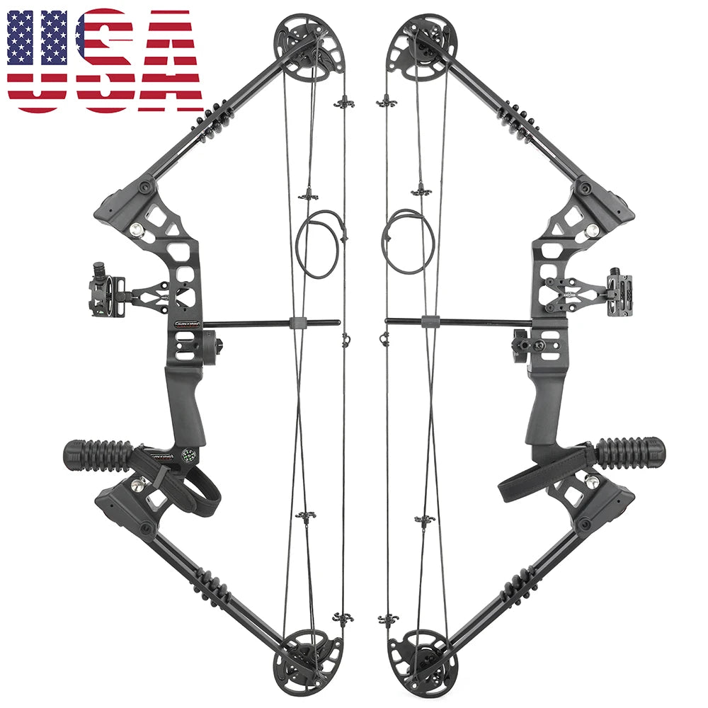 Compound Bow Arrow Set 20-70lbs Adjustable 320FPS Alloy Bow Handle for Adults Hunting Shooting Target Sports RH/LH