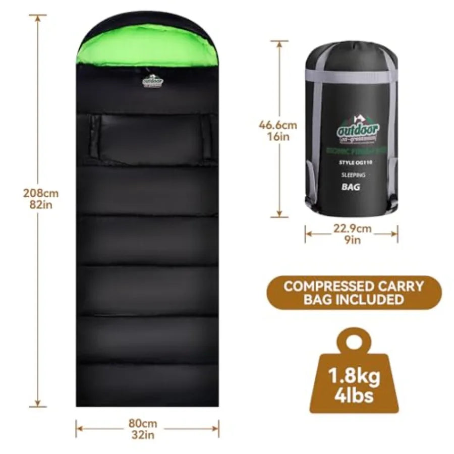 4 Season Adults and Sleeping Bag - Warm Waterproof and Lightweight - Great for Camping Backpacking and Hiking