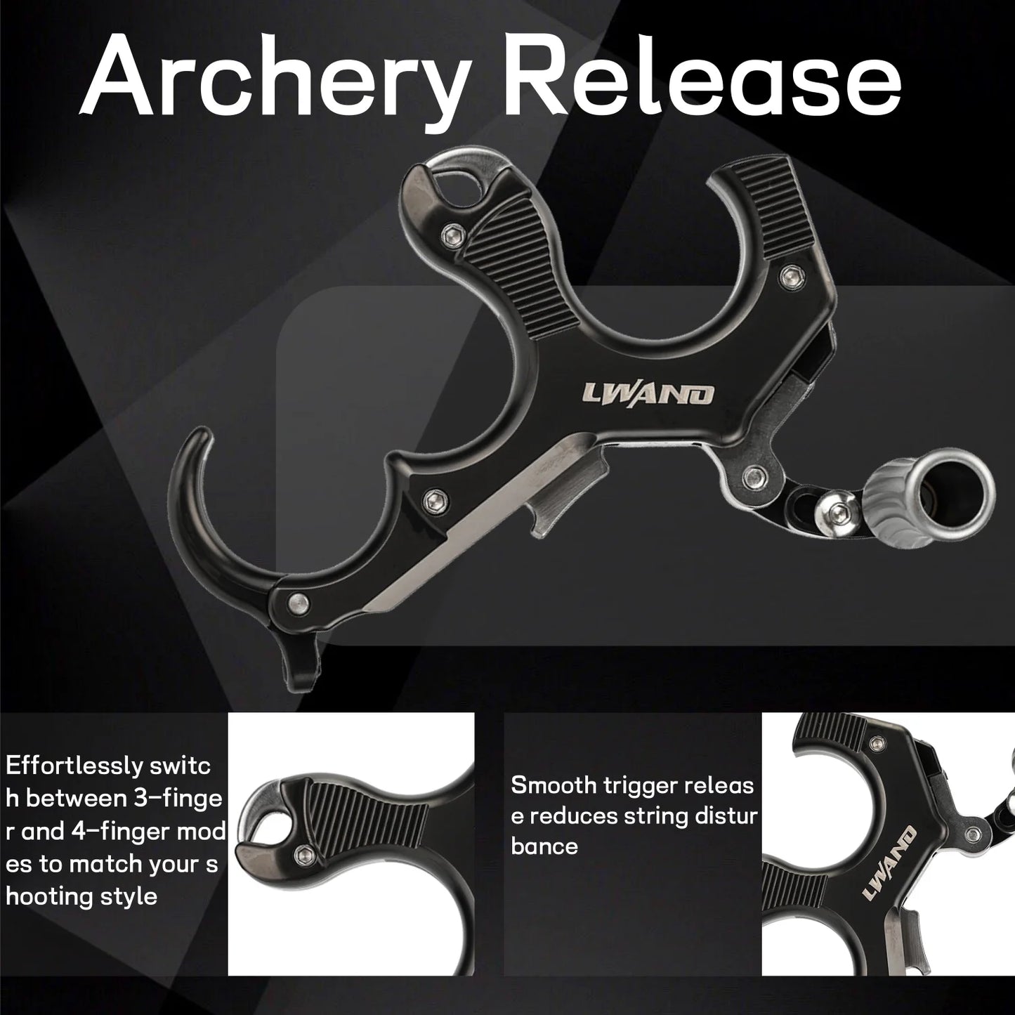 3/4 Finger Bow Release Thumb Trigger Caliper Aluminum Copper Material for Compound Bow Hunting Shooting Accessories